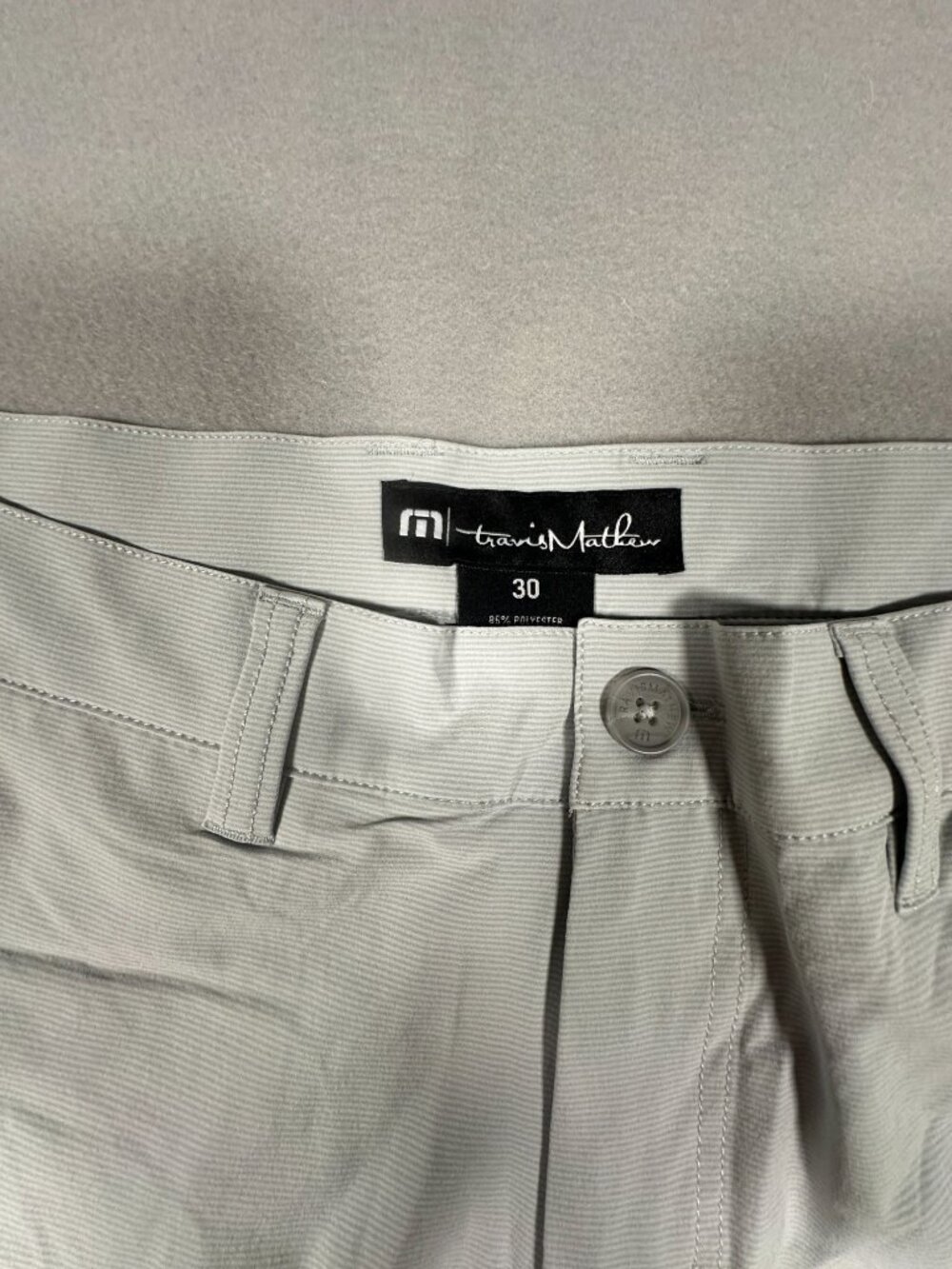 TravisMathew Mens Gray 30 Carlsbad Golf Shorts 9" Performance Flex Lightweight - Picture 3 of 3